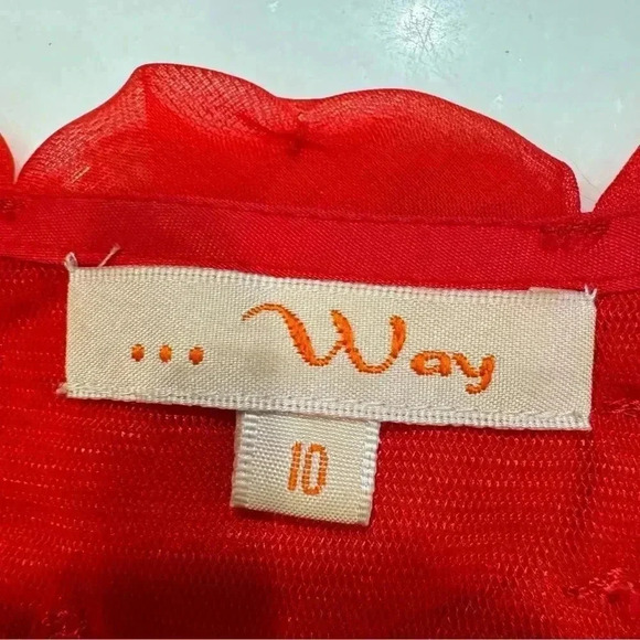 Vintage Red Embellished Intricate Neckline Short Sleeve Blouse Size 10 - Picture 4 of 14